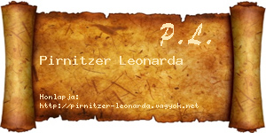 Pirnitzer Leonarda névjegykártya